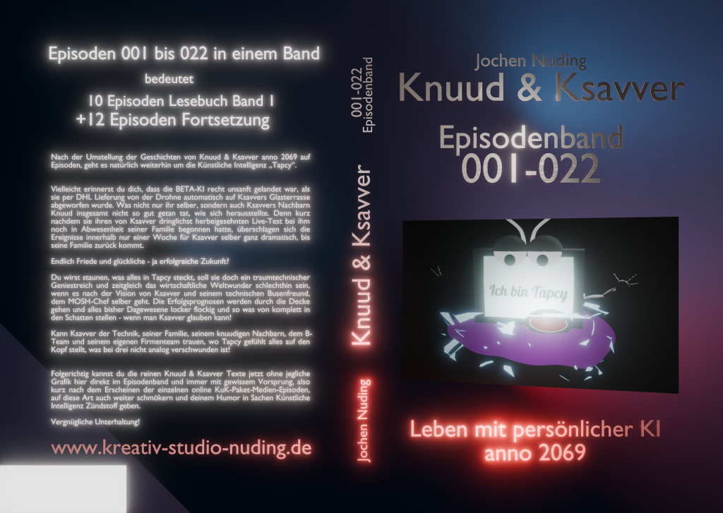 Buchcover Episodenband 001-022 - Gesamtcover Blender Entwurf mit dem Hydra Storm Render Engine erzeugt