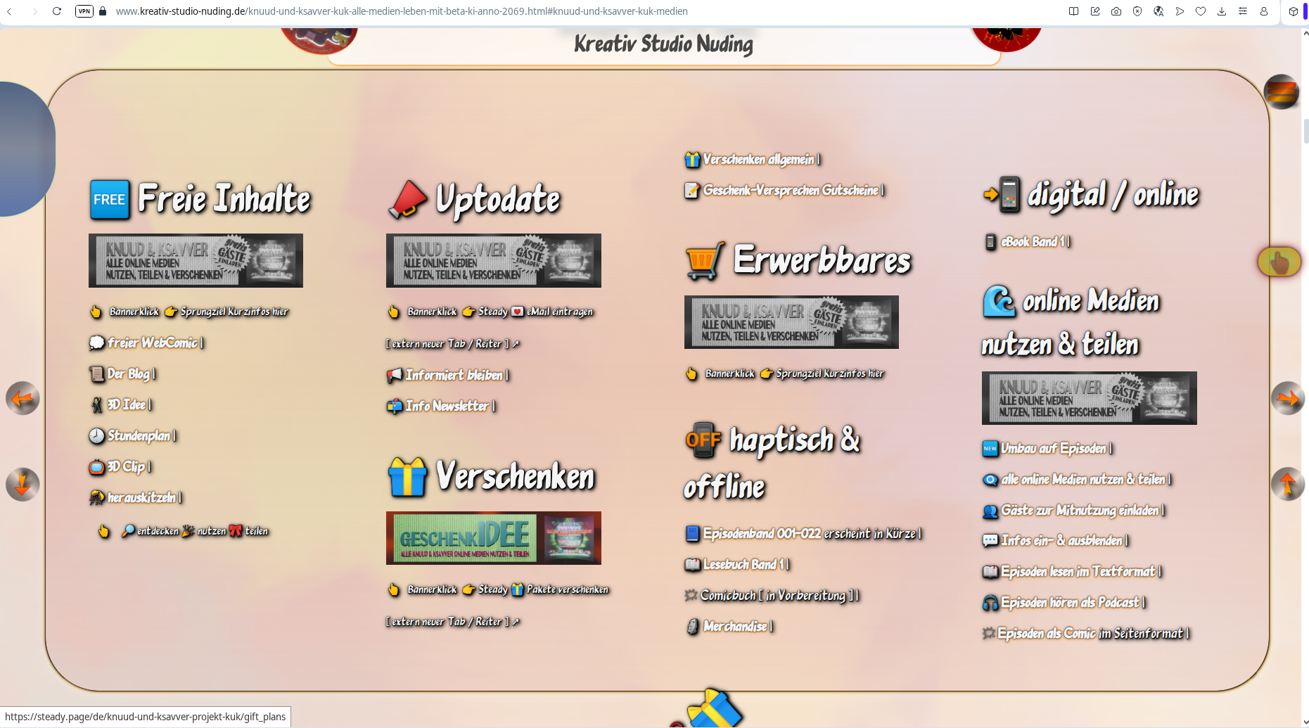 KuK 👉 kurz & knapp - Screenshot Link Box der Hauptwelle
