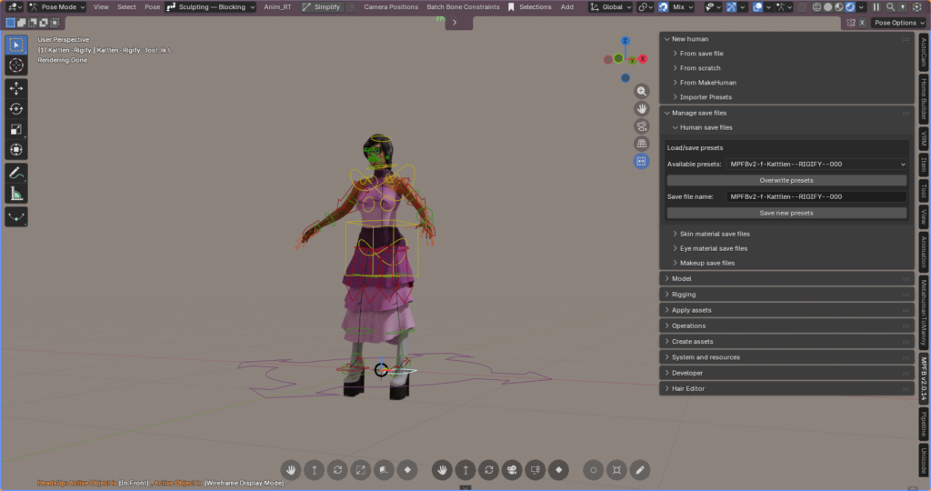 Kattlen made with MPFBv2 in Blender