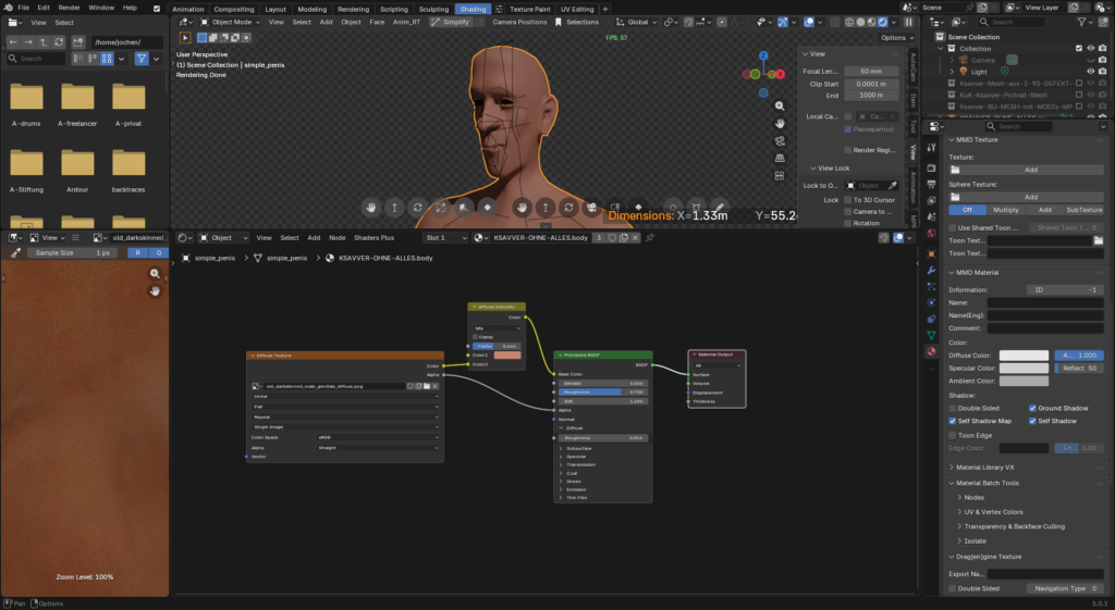 Ksavver Skin in MPFBv2 - Anpassung des cc0 Materials