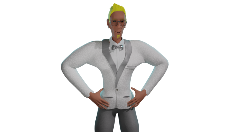 Ksavver als MPFBv2 3D-Erst-Charakter neu aus älterem MakeHuman Portrait erstellt