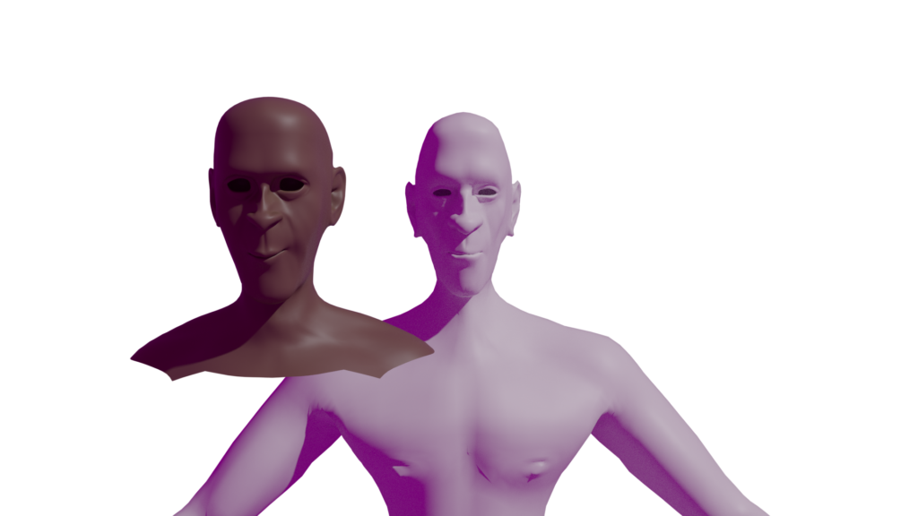 Ksavver ganz neu auf einem Basemesh im MPFBv2 AddOn direkt in Blender nach meiner eigenen Portraitvorlage gemodelt
