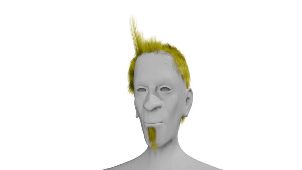 Ksavver Entwurf
 mit MPFBv2 Haare aus dem Hair Editor, der mit Geometry Nodes arbeitet